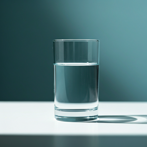 a glass of water